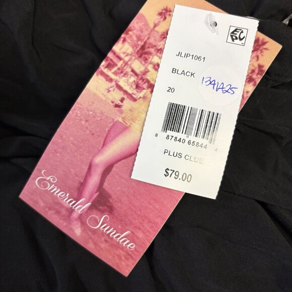 Emerald Sundae Women's Plus One Shoulder Ruched Sheath Dress Black Size 20 NWT - Picture 2 of 3